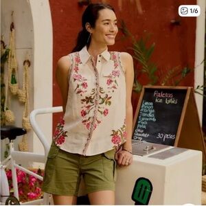 Floral Embroidered Sleeveless Top